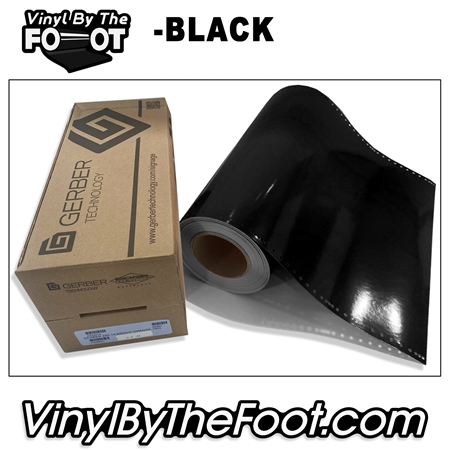15" 3M/Gerber 220 Series Vinyl - Black gerber, 3m, scotchcal, 220 series, punched, vinyl by the foot, yard, roll, quality, envision, black