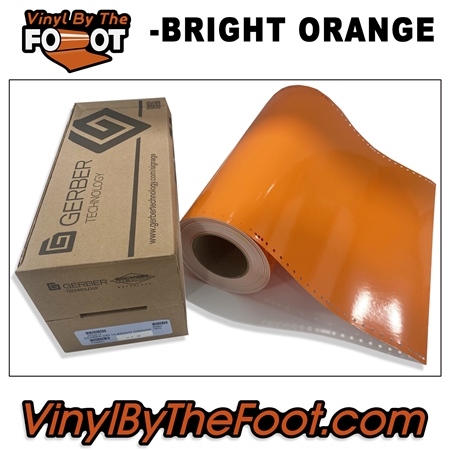 15" 3M/Gerber 220 Series Vinyl - Bright Orange gerber, 3m, scotchcal, 220 series, punched, vinyl by the foot, yard, roll, quality, envision, orange