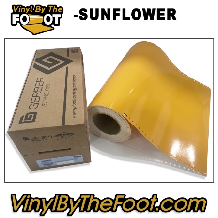 15" 3M/Gerber 220 Series Vinyl - Sunflower gerber, 3m, scotchcal, 220 series, punched, vinyl by the foot, yard, roll, quality, envision, sunflower, yellow