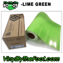 15" 3M/Gerber 220 Series Vinyl - Lime Green gerber, 3m, scotchcal, 220 series, lime green, punched, vinyl by the foot, yard, roll, quality, envision