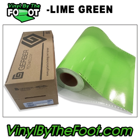 15" 3M/Gerber 220 Series Vinyl - Lime Green gerber, 3m, scotchcal, 220 series, lime green, punched, vinyl by the foot, yard, roll, quality, envision