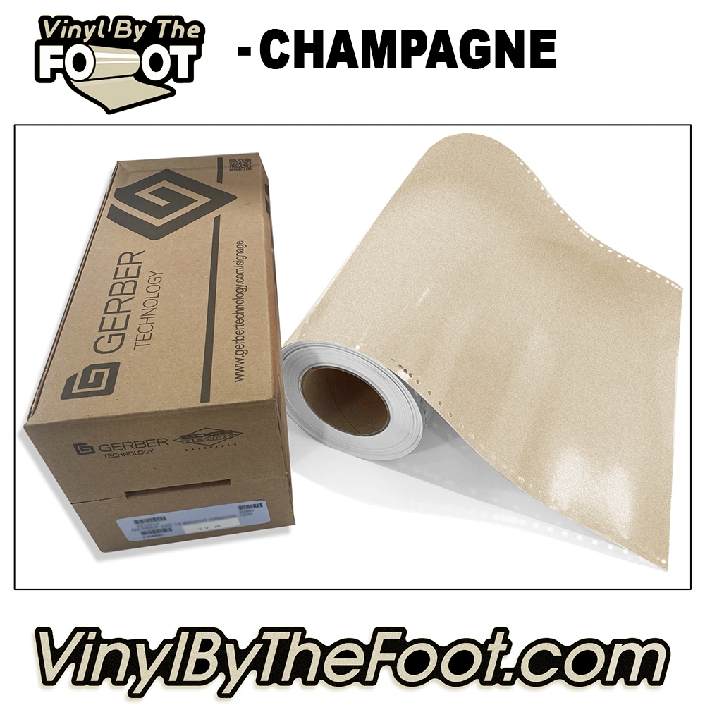 15" 3M/Gerber 220 Series Vinyl - Champagne gerber, 3m, scotchcal, 220 series, punched, vinyl by the foot, yard, roll, quality, envision, imitation Gold