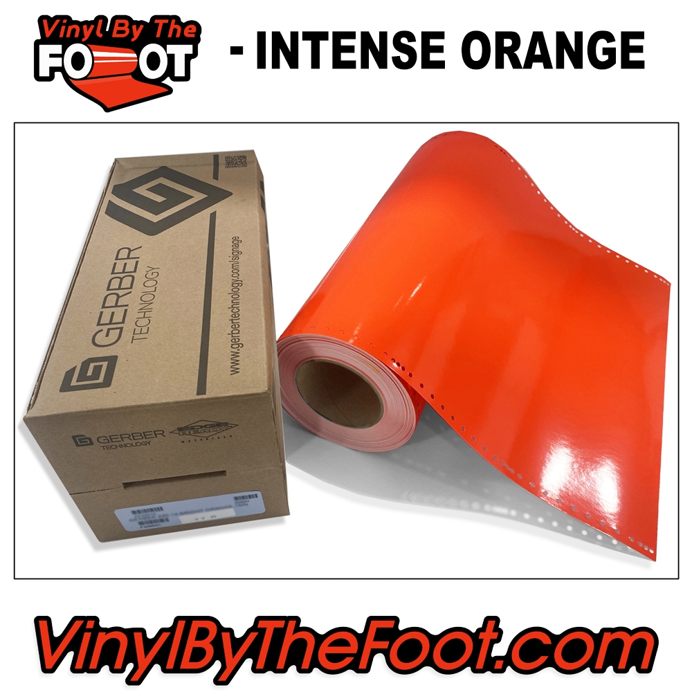 15" 3M/Gerber 220 Series Vinyl - Intense Orange gerber, 3m, scotchcal, 220 series, punched, vinyl by the foot, yard, roll, quality, envision, intense oragne