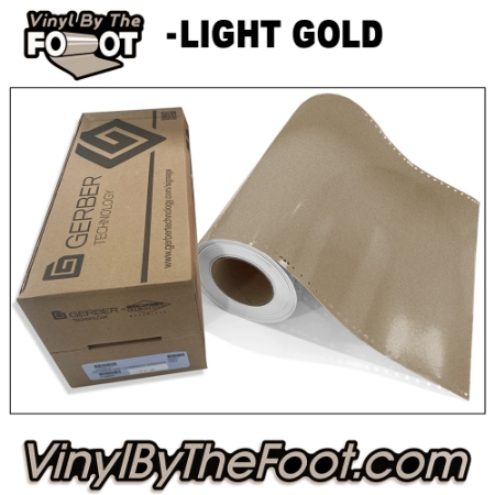 15" 3M/Gerber 220 Series Vinyl - Light Gold gerber, 3m, scotchcal, 220 series, punched, vinyl by the foot, yard, roll, quality, envision, imitation Gold