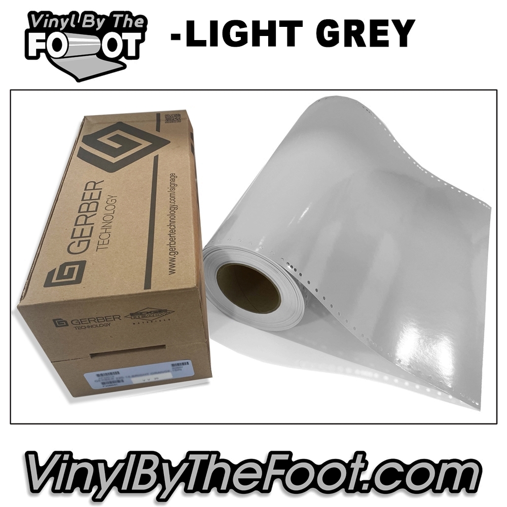 15" 3M/Gerber 220 Series Vinyl - Light Grey gerber, 3m, scotchcal, 220 series, pearl, grey, punched, vinyl by the foot, yard, roll, quality, envision