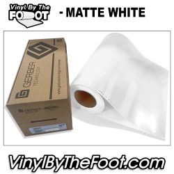 15" 3M/Gerber 220 Series Vinyl - Matte White gerber, 3m, scotchcal, 220 series, punched, vinyl by the foot, yard, roll, quality, envision, matte satin white