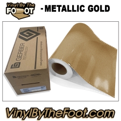 15" 3M/Gerber 220 Series Vinyl - Metallic Gold gerber, 3m, scotchcal, 220 series, punched, vinyl by the foot, yard, roll, quality, envision, imitation Gold