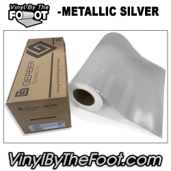 15" 3M/Gerber 220 Series Vinyl - Metallic Silver gerber, 3m, scotchcal, 220 series, punched, vinyl by the foot, yard, roll, quality, envision, imitation Gold