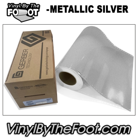 15" 3M/Gerber 220 Series Vinyl - Metallic Silver gerber, 3m, scotchcal, 220 series, punched, vinyl by the foot, yard, roll, quality, envision, imitation Gold
