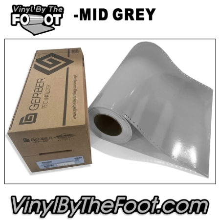 15" 3M/Gerber 220 Series Vinyl - Mid Grey gerber, 3m, scotchcal, 220 series, medium grey, punched, vinyl by the foot, yard, roll, quality, envision