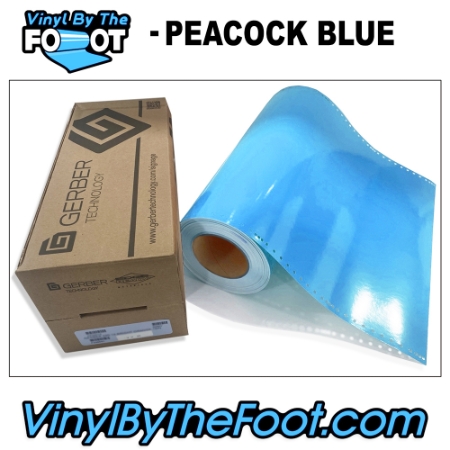15" 3M/Gerber 220 Series Vinyl - Peacock Blue gerber, 3m, scotchcal, 220 series, peacock blue, punched, vinyl by the foot, yard, roll, quality, envision