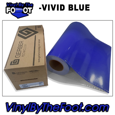 15" 3M/Gerber 220 Series Vinyl - Vivid Blue gerber, 3m, scotchcal, 220 series, olympic blue, punched, vinyl by the foot, yard, roll, quality, envision